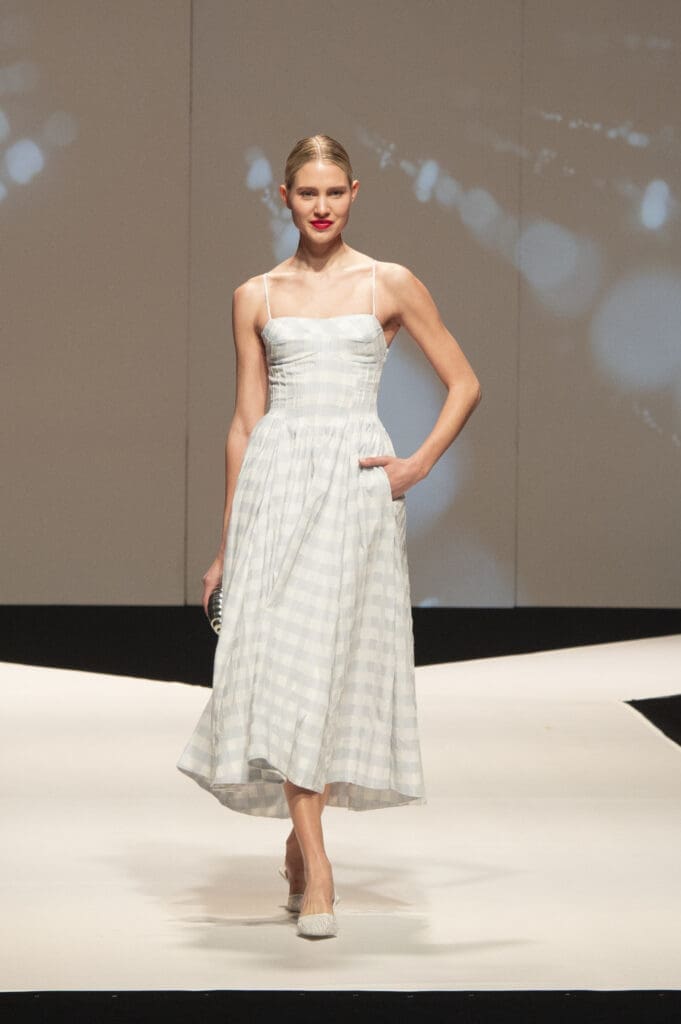 A runway look from SIMKHAI (Photo by Tamytha Cameron)