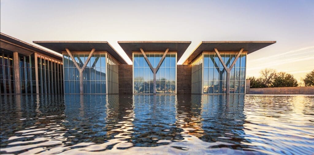 The Modern Art Museum of Fort Worth, a striking architectural masterpiece by Tadao Ando, showcases an exceptional collection of post-World War II art. (Courtesy)