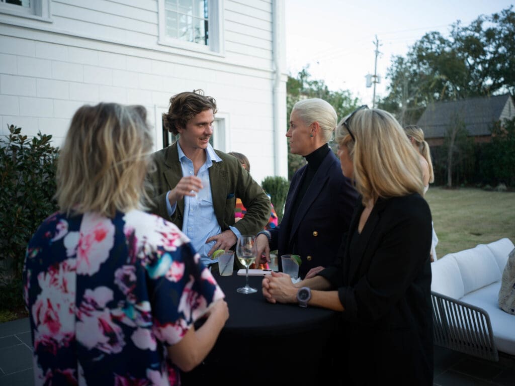Tommoso Mardegan the dashing center of attention at the Sunday afternoon fête. (Photo by Daniel Ortiz)
