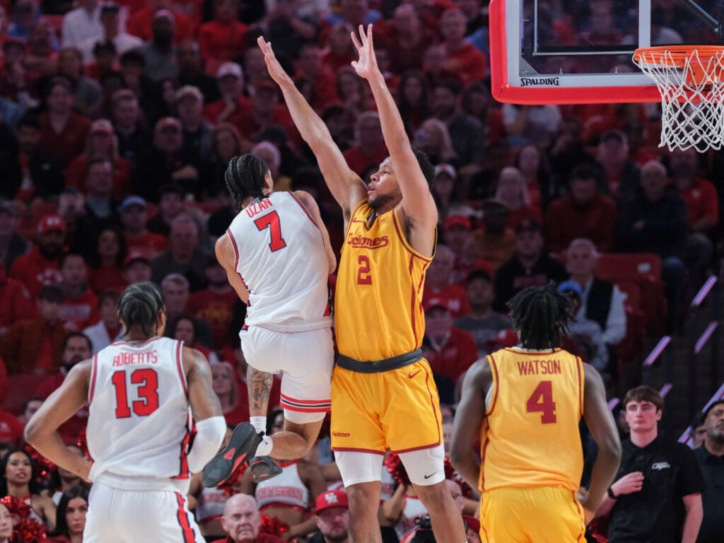 University of Houston point guard Mlos Uzan is a creative finisher. (Photo by F. Carter Smith)