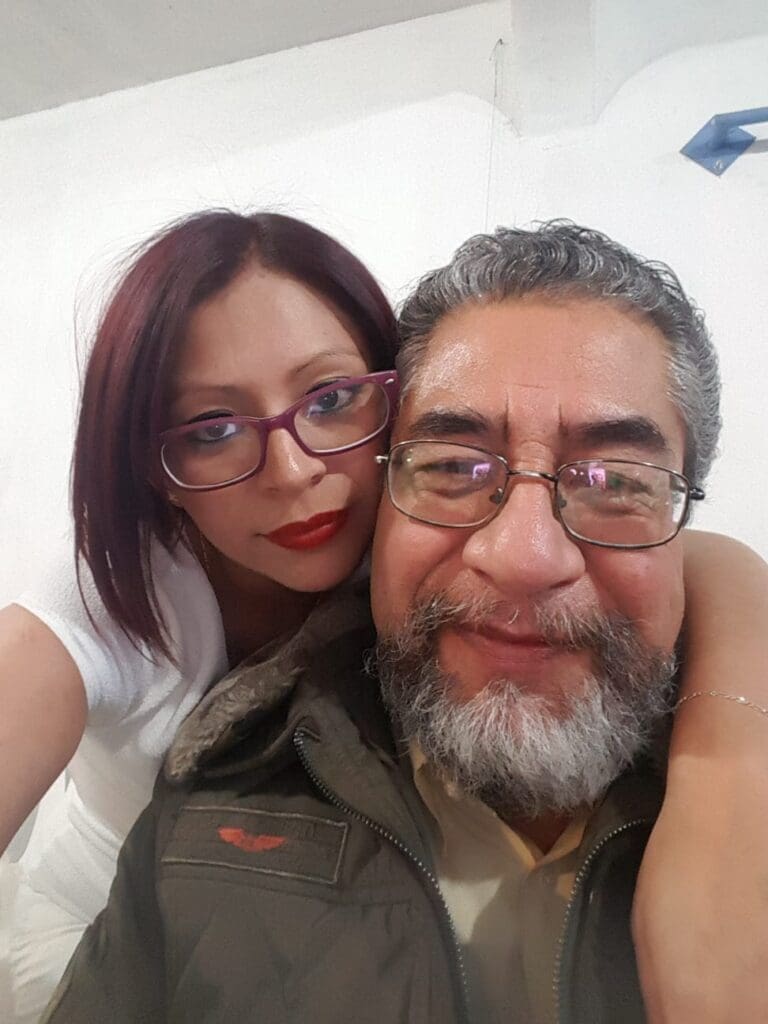 Gabriela Torres Zaragoza poses with her father and founder of Arte y Diseño Torres, Marino Antonio Torres Hernández. He passed away due to COVID-19 and Torres Zaragoza continued the family legacy. (Photo courtesy Gabriela Torres Zaragoza)