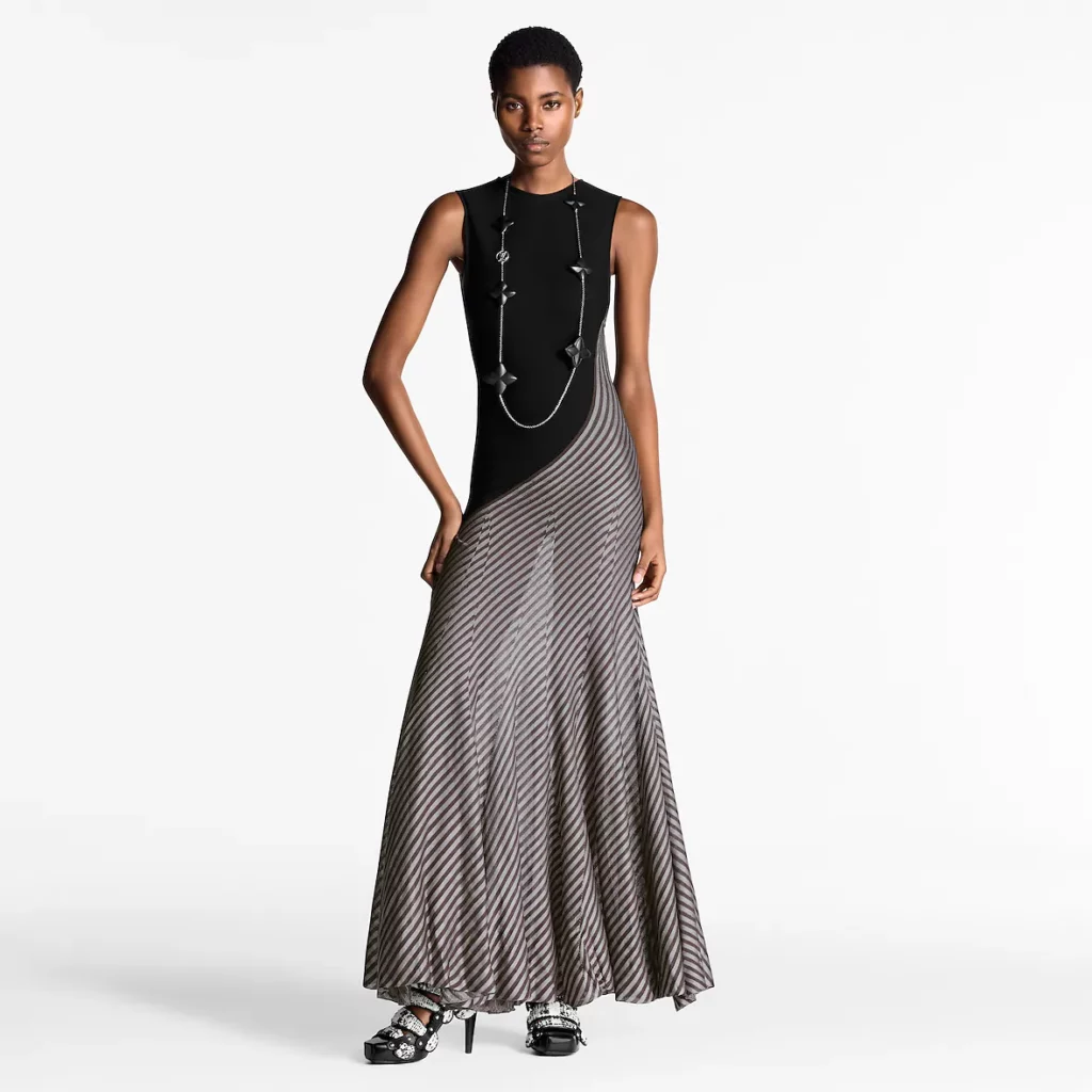 Louis Vuitton Striped Side-Tie Dress (Photo by Khristio)