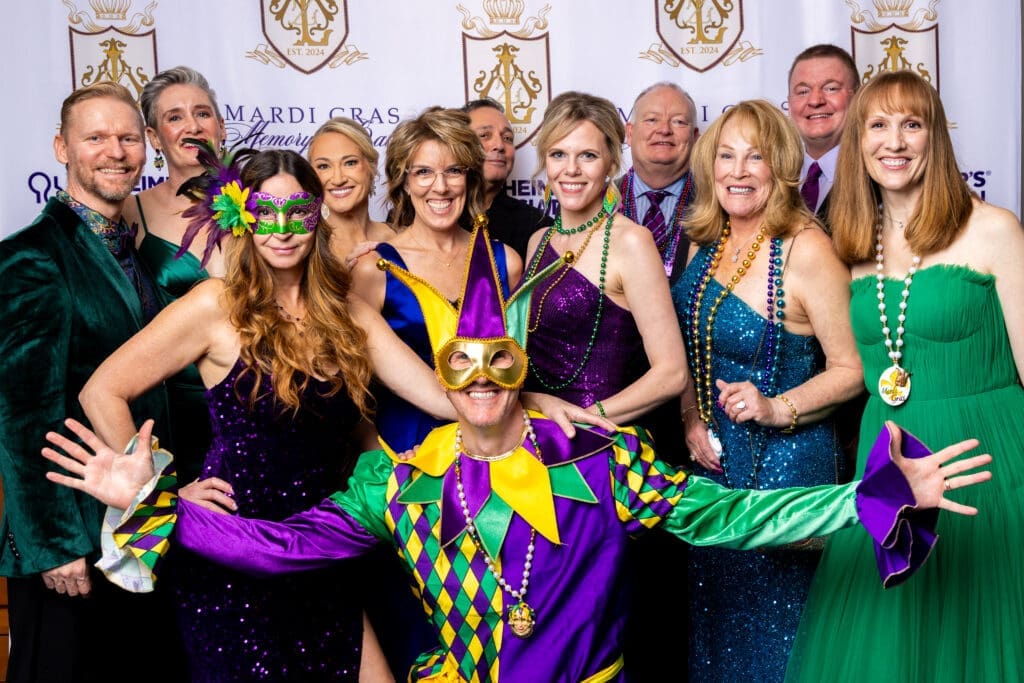 Angela and Forest Cavaney with friends at the Memory Ball supporting the Alzheimer's Association. (Photo courtesy of Focus Photography Woodlands)
