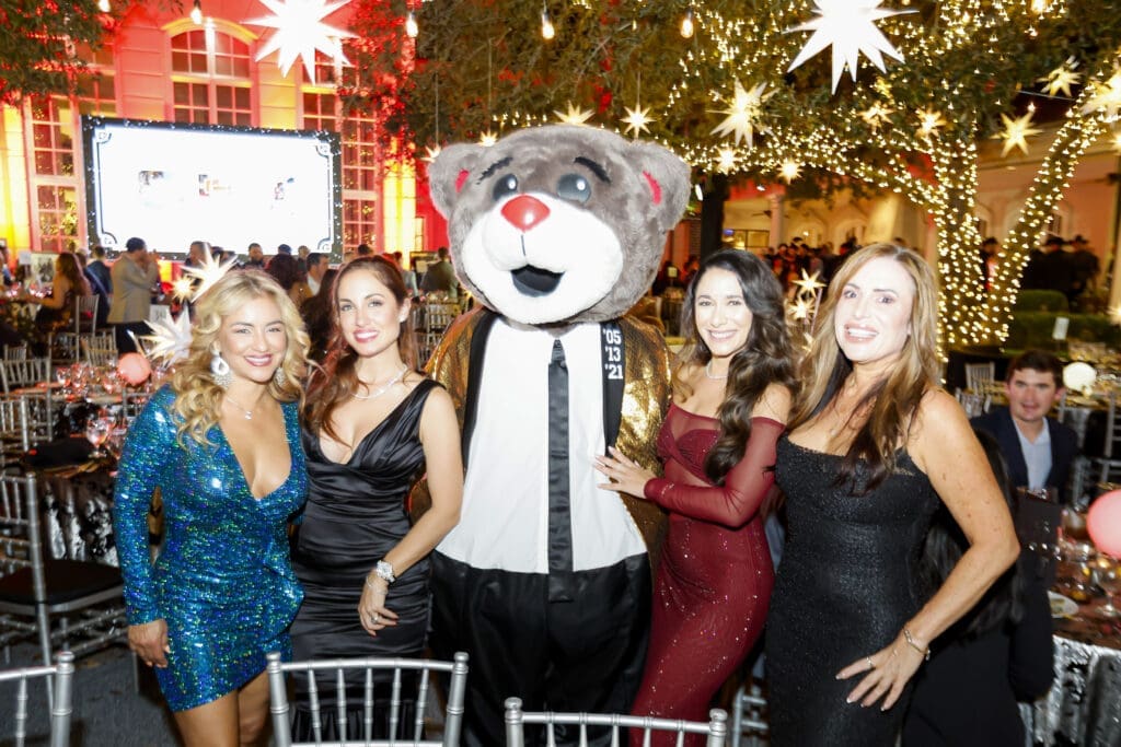 Houston Rockets mascot Clutch and his fans at the Rockets Clutch City Foundation gala held on the grounds of the Fertitta family home in River Oaks Photo courtesy of Rockets.com)