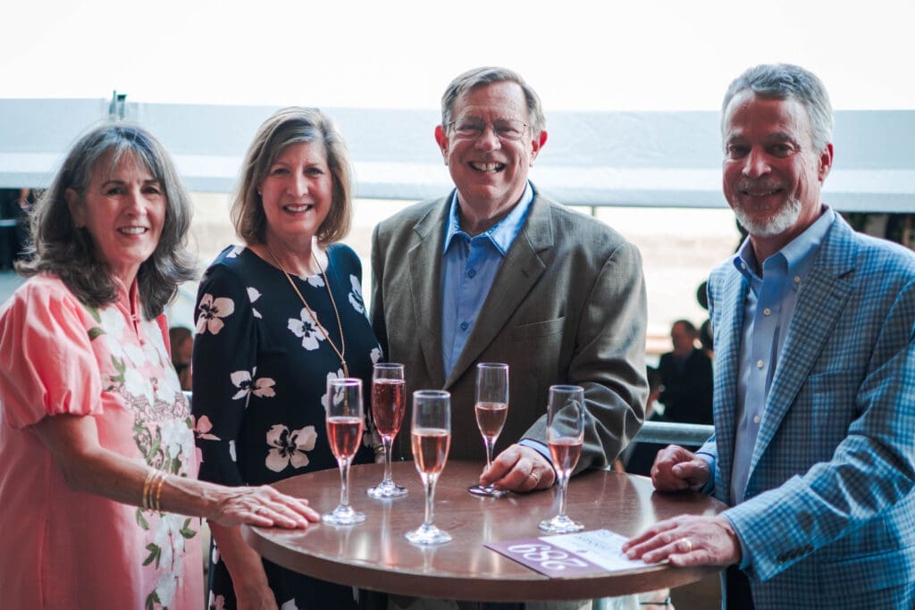Kathryn Painter, Vicki and Steve Hart, Paul Painter at the 25th annual Pavilion Partners Wine Dinner. (Photo by The Cynthia Woods Mitchell Pavilion)