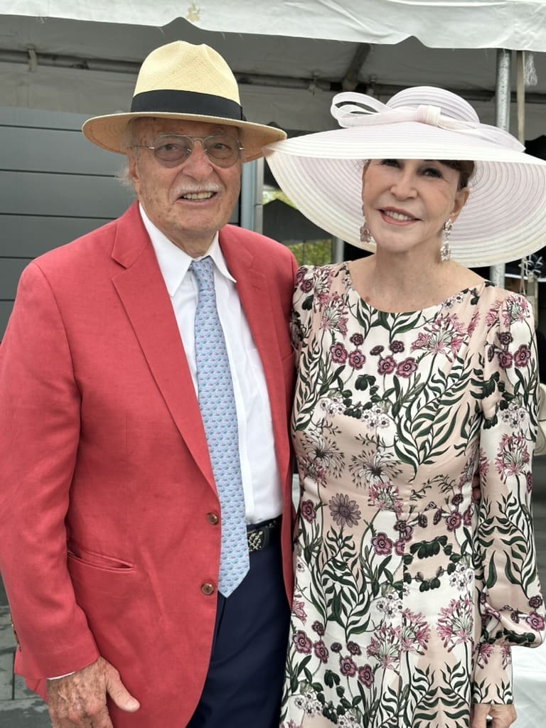 Shafik Rifaat, Shelby Hodge at the 'Hats in the Park' luncheon benefiting Hermann Park Conservancy. (Courtesy photo)