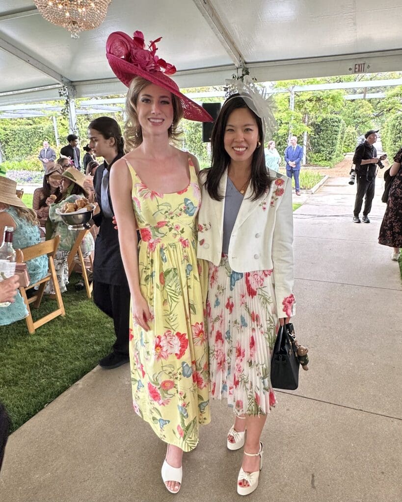 Kaleta Blaffer Johnson, Christy Lynn Lee at the 'Hats in the Park' luncheon benefiting Hermann Park Conservancy.