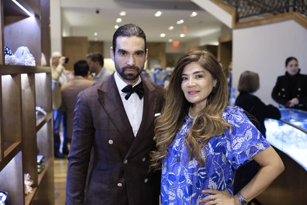 Aaron Shields, Blanca Garza at the Make-A-Wish foundation event at Elizabeth Anthony (Photo by Quy Tran)