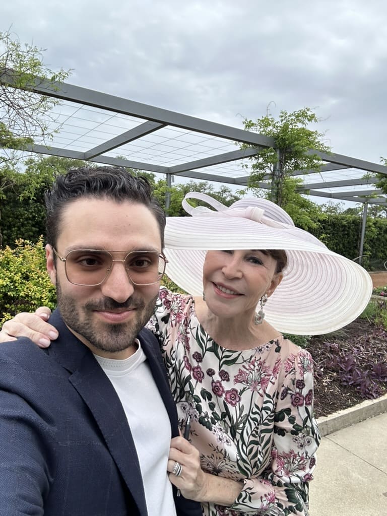 Amir Taghi, Shelby Hodge at the 'Hats in the Park' luncheon benefiting Hermann Park Conservancy. (Courtesy photo)