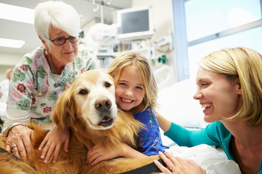 Pet therapy is one way Children's Cancer Fund promotes expression of emotion for patients.