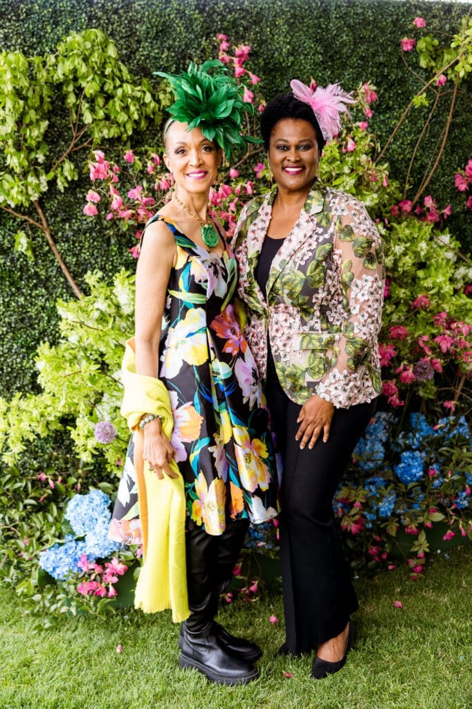 Charlotte Calloway, City Council member Martha Castex Tatum at the 'Hats in the Park' luncheon benefiting Hermann Park Conservancy. (Photo by Hung L. Truong)