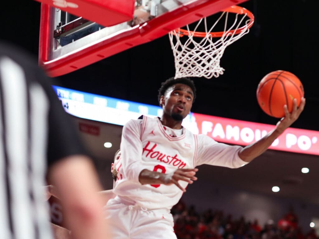 Houston guard Mylik Wilson is creative around the rim. (Photo by F. Carter Smith)