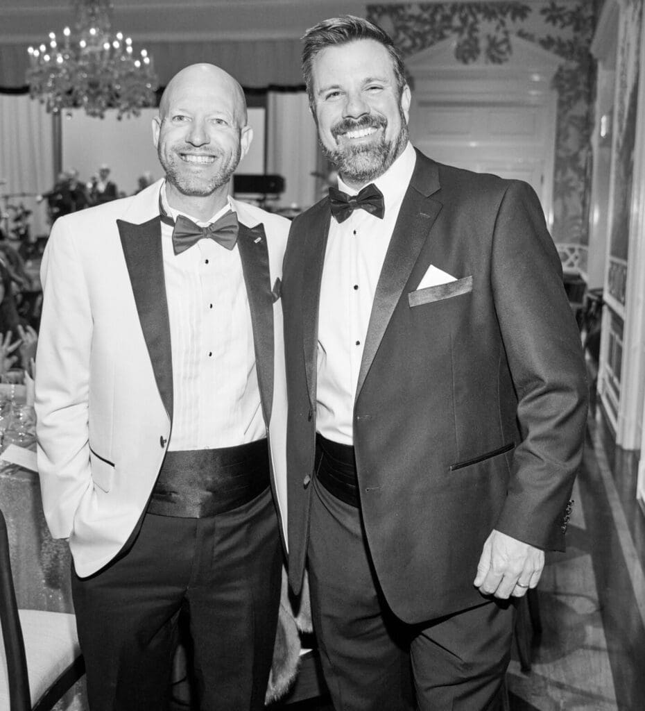 Andy Adams, Brett Randall at The Heritage Society's 70th Platinum Jubilee Anniversary. (Photo by PWL Studio, Fulton Davenport)