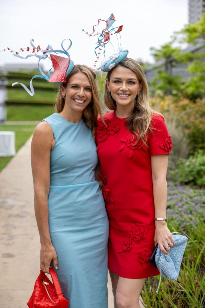 Honorees Katie Arnoldy, Brittany Sakowitz Kushner at the 'Hats in the Park' luncheon benefiting Hermann Park Conservancy. (Photo by Jenny Antill)