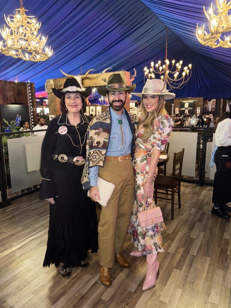 Ellie Francisco, Fady Armanious, Stephanie Wilcox at The Ranch + Steakhouse at Houston rodeo