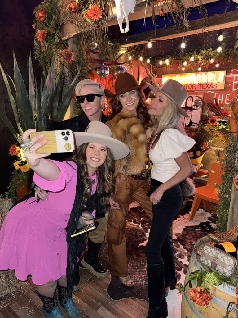 Cowgirls having fun in Marla Hurley's Instagram pop-up at The Ranch + Steakhouse. (Photo by Fady Armanious)