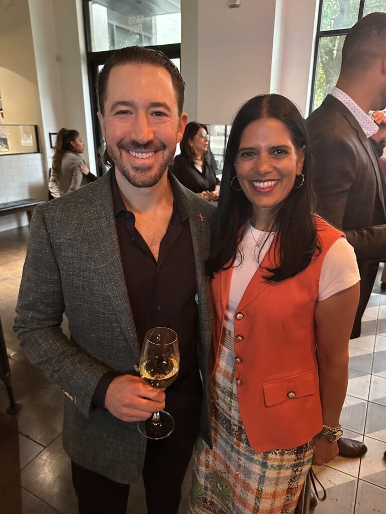 Jesse Katz, Astros senior vice president Anita Sehgal at the Aperture Cellars Wine Dinner hosted by the Jim Crane family. (Photo by Shelby Hodge)