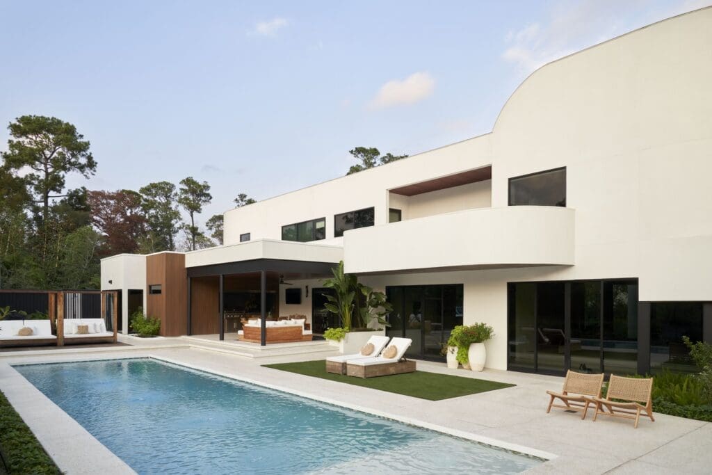 The in-ground pool at 4004 Inverness stretches 50 feet in length (Photo by Pär Bengtsson)