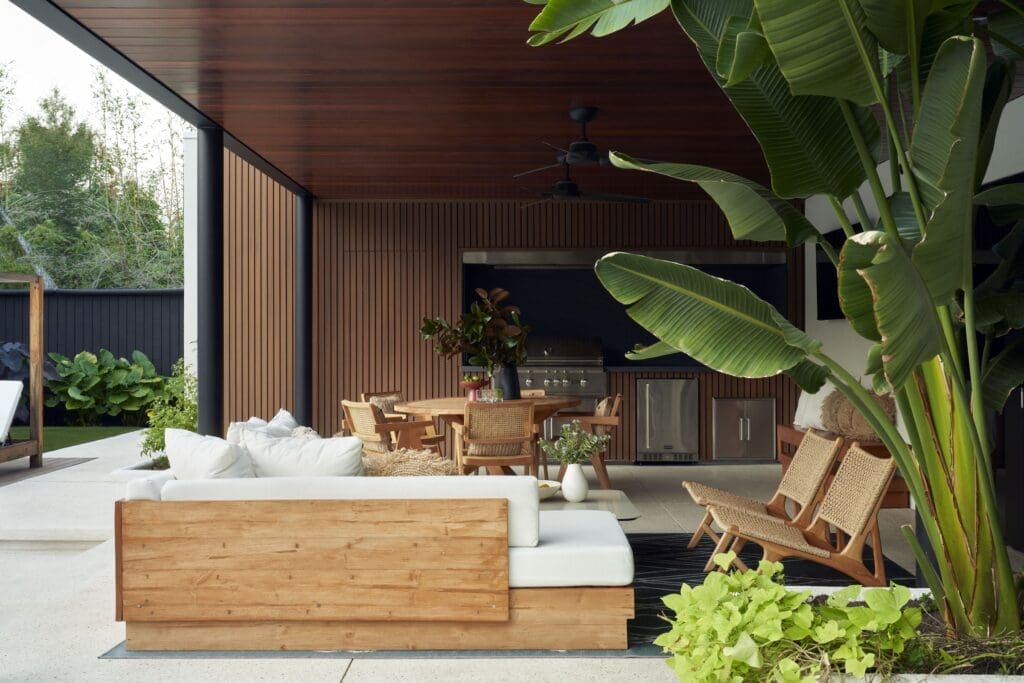 The summer kitchen with outdoor fireplace  (Photo by Pär Bengtsson)
