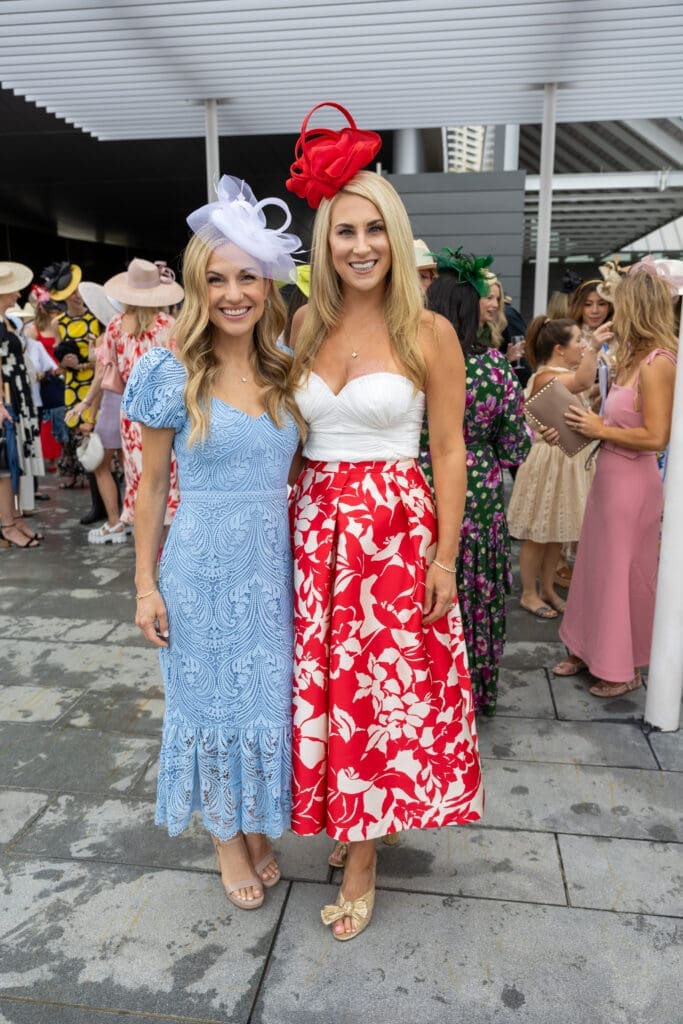 Katherine Whaley, Kathryn Boeker at the 'Hats in the Park' luncheon benefiting Hermann Park Conservancy