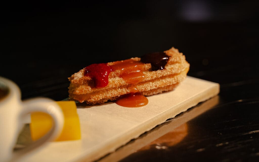 A churro is part of the desert section of the menu. (Courtesy Daniel Hooks)