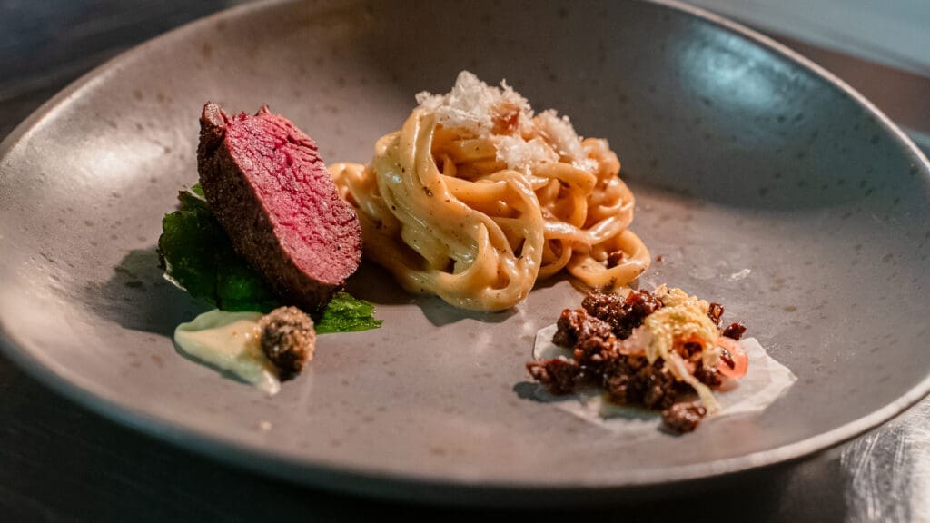 A portion of the 25-course tasting menu. (Courtesy Daniel Hooks)