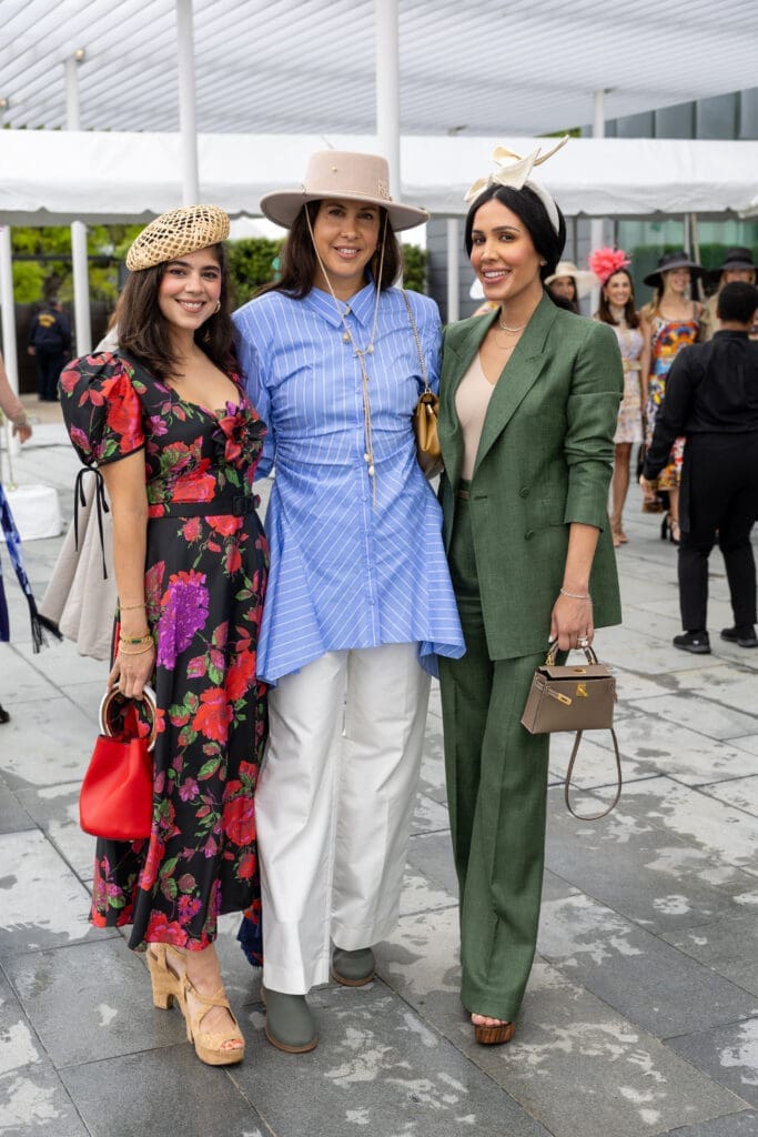 Mariana Torre, Monica Radoff, Jen Kavoussi at the 'Hats in the Park' luncheon benefiting Hermann Park Conservancy. (Photo by Jenny Antill)