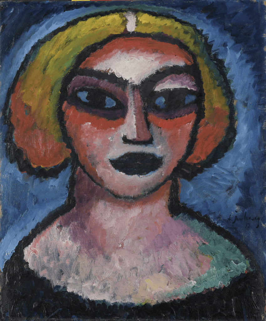Alexej von Jawlensky’s "Head of a Woman," 1912, at Kimbell Art Museum. (© 2024 Artists Rights Society (ARS), New York. Collection and © Neue Nationalgalerie, Stiftung Preußischer Kulturbesitz, Berlin. Photo Andres Kilger.)