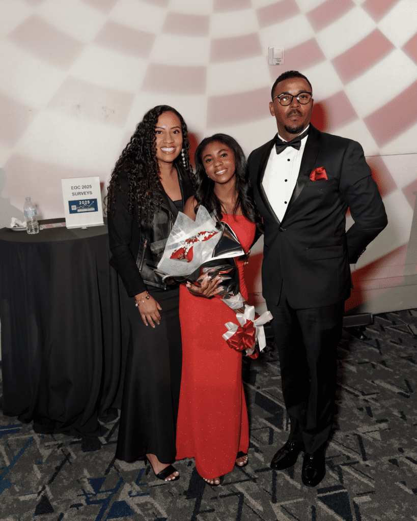 Survivor Alexa Roberts and her parents attended the Heart Ball. Alexa's heart issues began before birth. (Photo by 209 Photobooth Company)
