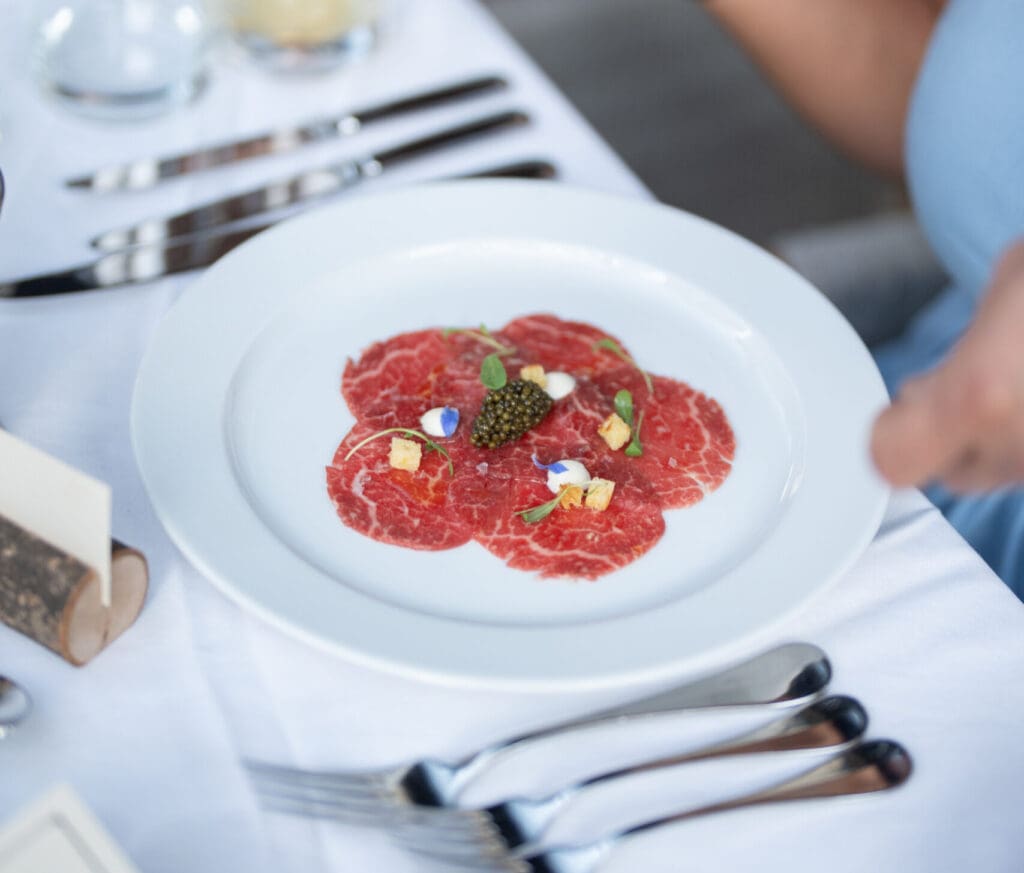 A beef tartare dish featuring Midland Meat Company started the evening (Photo by Clark Cabus Photography)