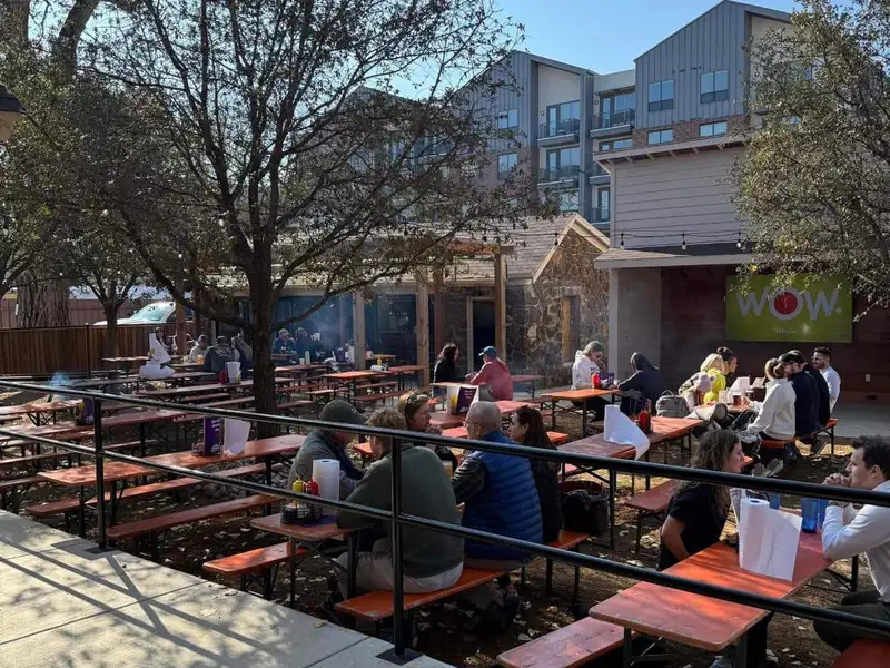 Crystal Springs Hideaway is known for its relaxed beer garden in the River District that offers craft drinks, charcuterie, and award-winning burgers. (Courtesy)