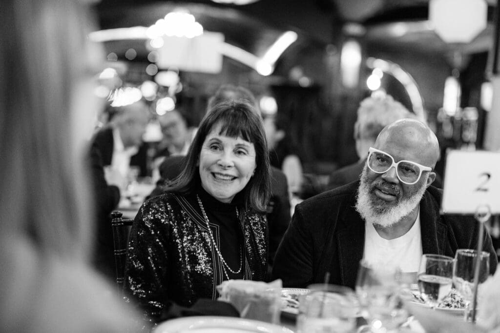 Ellen Susman, Trenton Doyle Hancock at Rothko Chapel Inspirit Dinner (Photo by Hung L. Truong)