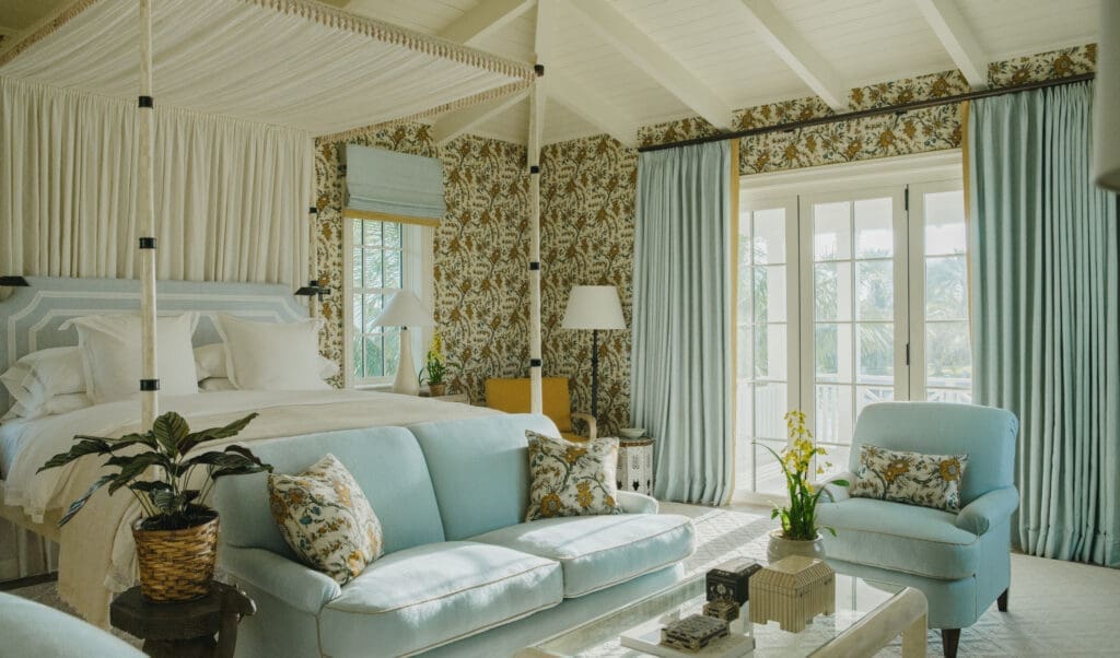 A bedroom designed by Mark D. Sikes