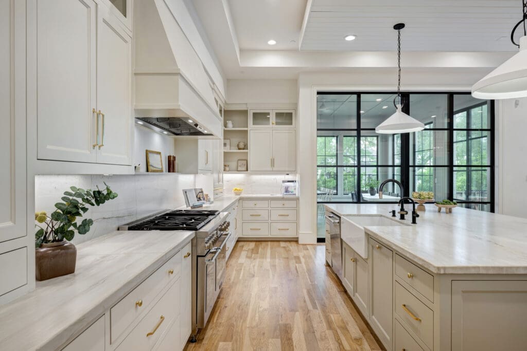 Speaking of house-wide features, all cabinetry in the home is a custom job/site-built with inset cabinets.
