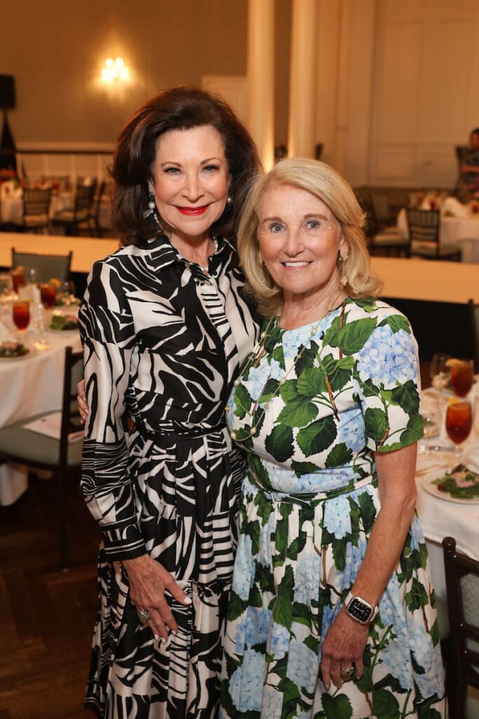 Betty Hrncir, Denise Monteleone at the Houston Symphony League Icon luncheon. (Photo by Priscilla Dickson)