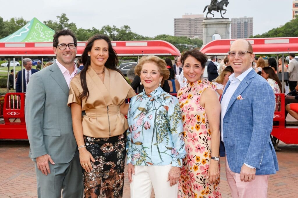 Honorees Brad & Monica Radoff, Bunny Radoff, Jody & Russell Radoff at Hermann Park Conservancy's Evening in the Park. (Photo by Priscilla Dickson)