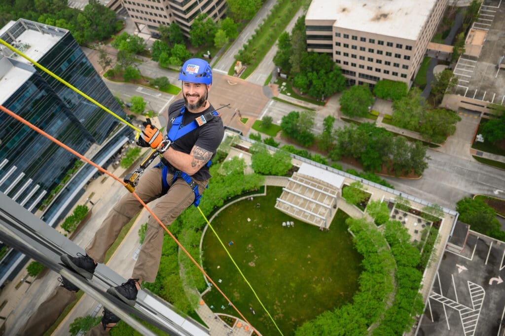 Move Over, Spiderman — Ordinary Real-Life Heroes Rappel Down a Skyscraper In The Woodlands, Fighting Their Fears For Good
