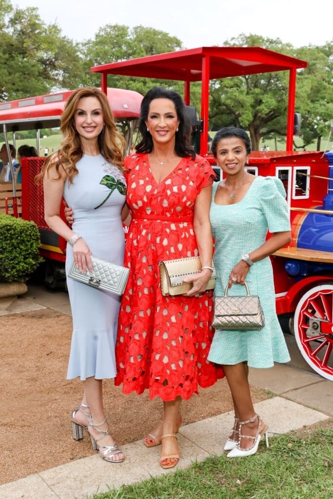 Brigitte Kalai, Alicia Smith, Farida Abjani at Hermann Park Conservancy's Evening in the Park. (Photo by Priscilla Dickson)