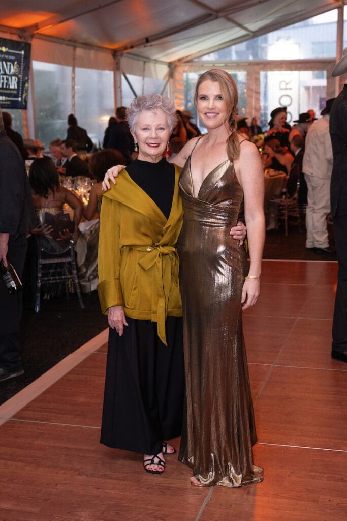 Carolyn Keating, Gwen Watkins at Stages' 'Rhinestone Cowboys & Golden Vikings' gala (Photo by Wilson Parish)