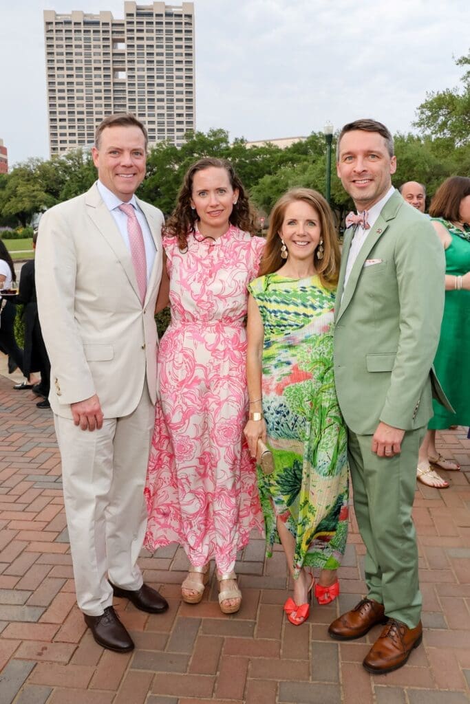 Cody & Mary Rebecca Dick, Winnie & Nic Phillips at Hermann Park Conservancy's Evening in the Park. (Photo by Priscilla Dickson)