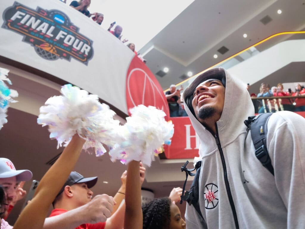 University of Houston point guard Milos Uzan lived his Final Four dream last April. He wants to get back. (Photo by F. Carter Smith)
