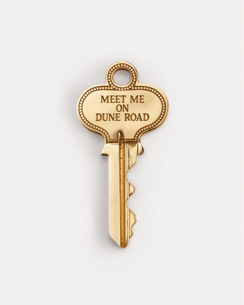 With up to five handset pave letters or numbers on one side and a “Meet Me” phrase on the other, each design is custom to the wearer.
