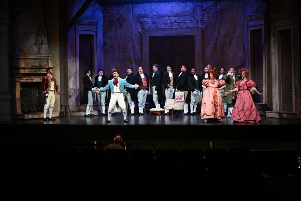The La Cenerentola cast performs on stage. (Photo by Fort Worth Opera)