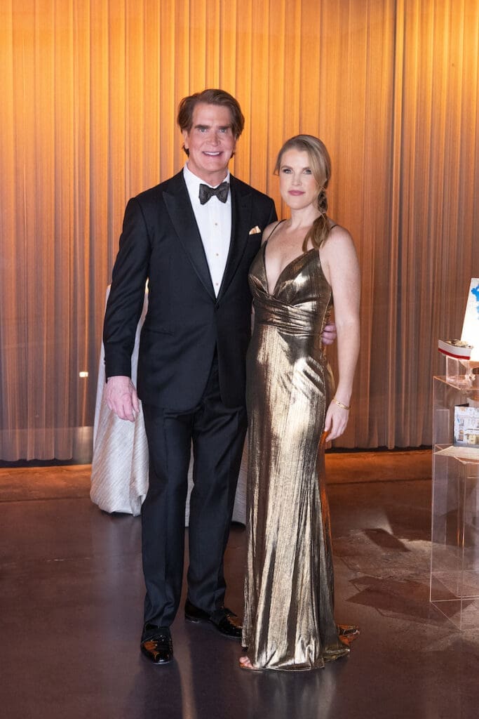 Goerge C. Lancaster, Gwen Watkins at Stages' 'Rhinestone Cowboys & Golden Vikings' gala (Photo by Wilson Parish)