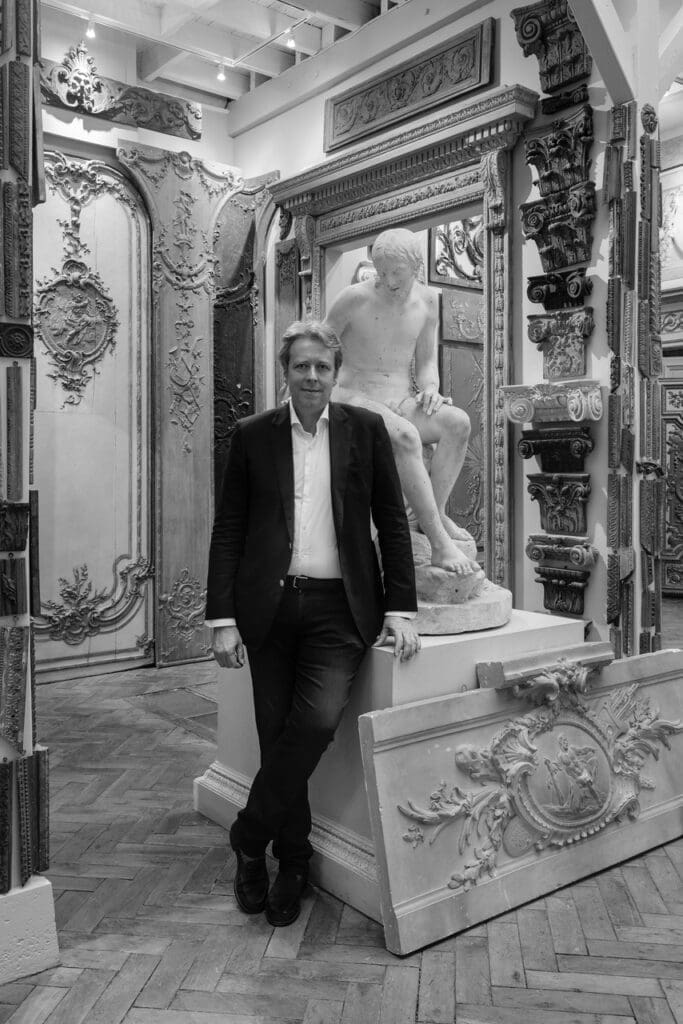 Guillaume Feau in the Feau Boiseries Paris showroom (photo Jacques Pepion)
