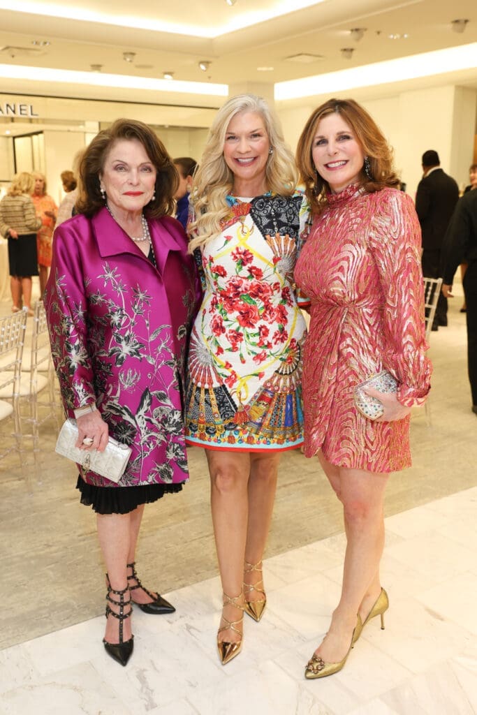 Beth Wolff, Tammie Johnson, Cynthia Wolff at the PaperCity Philanthropy in Fashion Best Dressed announcement party at Neiman Marcus.  (Photo by Priscilla Dickson)