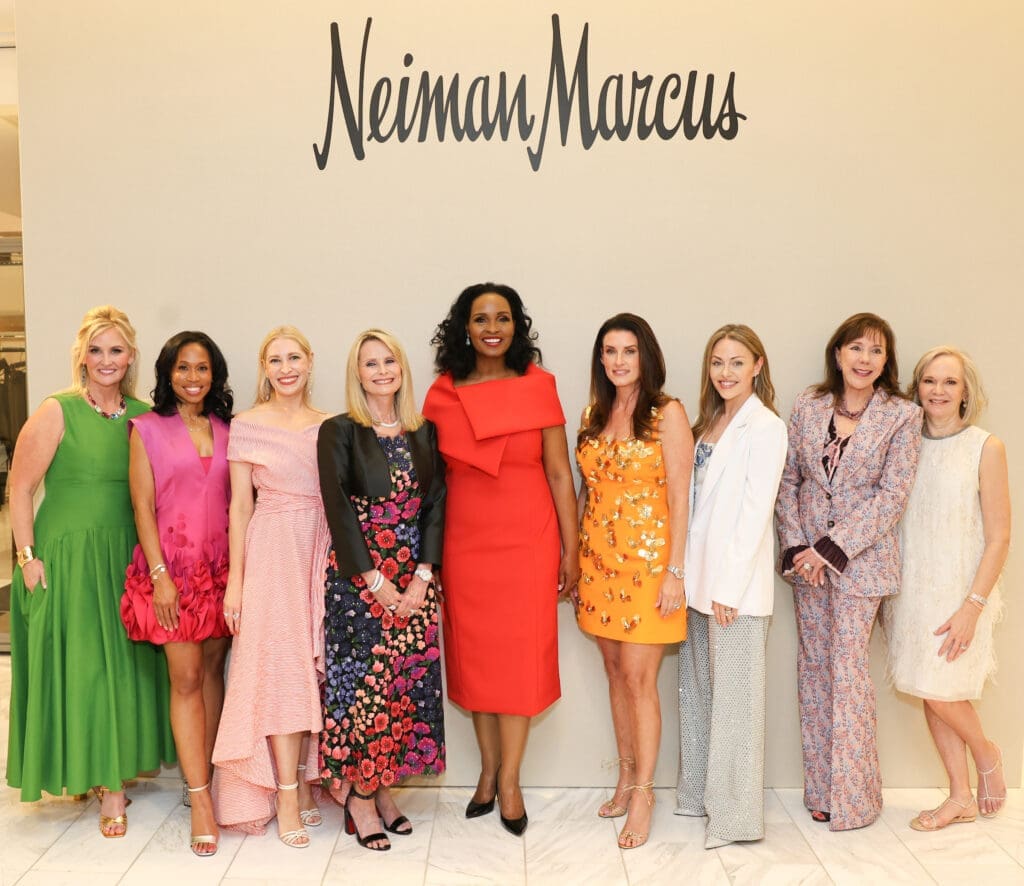PaperCity Philanthropy in Fashion Best Dressed honorees Jennifer Allison, Roslyn Bazzelle Mitchell, Isabel David, Jo Lynn Falgout, Winell Herron, Jordan Seff, Lexi Sakowitz Marek, Elizabeth Stein, Janet Carrig (Photo by Priscilla Dickson)