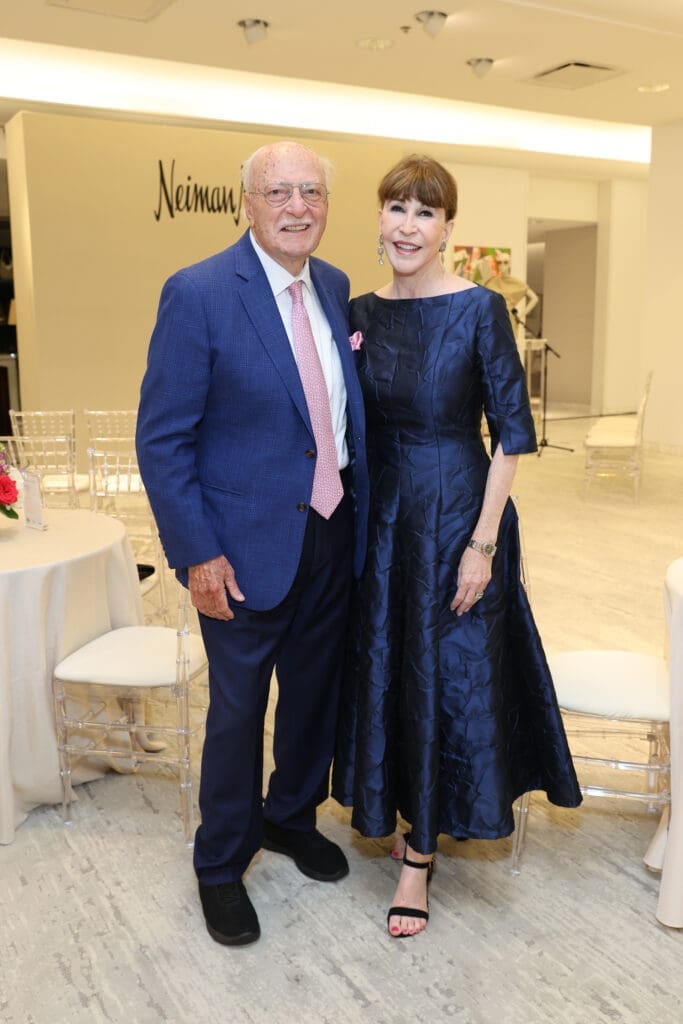 Shafik Rifaat & Shelby Hodge at the PaperCity Philanthropy in Fashion Best Dressed announcement party at Neiman Marcus.  (Photo by Priscilla Dickson) 