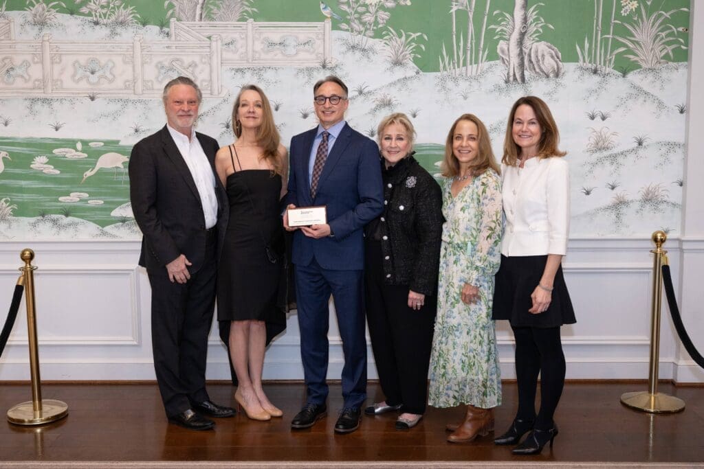 John Powell, Lana Rigsby, Joe Fischer, Anne Muntz, Susan Rafte, Kathleen Nuzzo of Southampton at Preservation Houston's Cornerstone Dinner (Photo by Wilson Parrish)