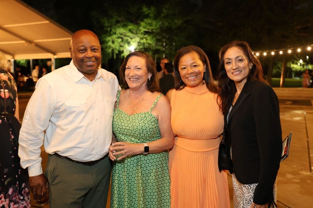 Kenneth Allen, Lisa Johnson, Delania Curry-Allen, Tina Ortiz at Hermann Park Conservancy's Evening in the Park. (Photo by Priscilla Dickson)